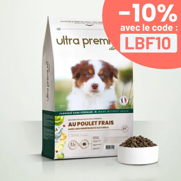 Croquettes Sans Céréales au Poulet frais pour Chiot toutes tailles