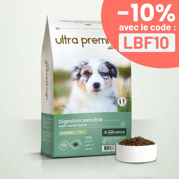 Croquettes Sans Céréales pour Chiot Digestion Sensible Toutes Tailles