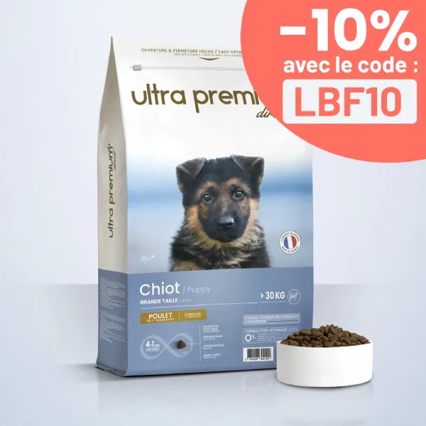 Croquettes Super Premium pour Chiot de Grande Taille poids adulte 30 Kg